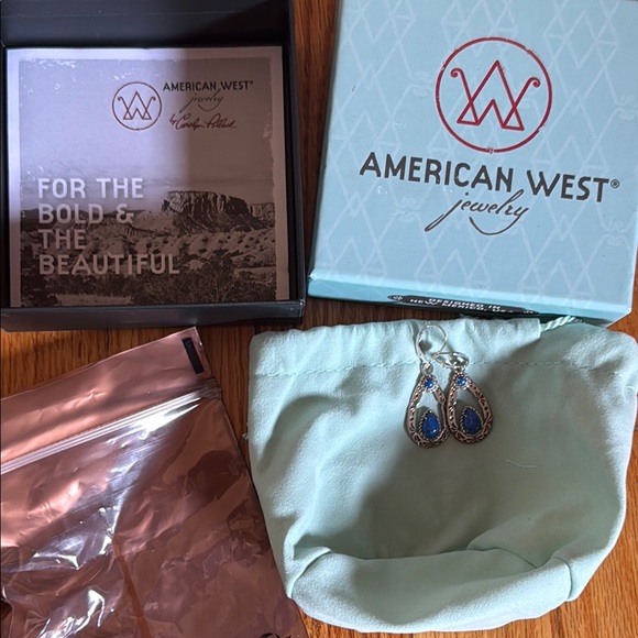 *Brand New* American West Silver and Blue Turquoise Earrings - Picture 4 of 7